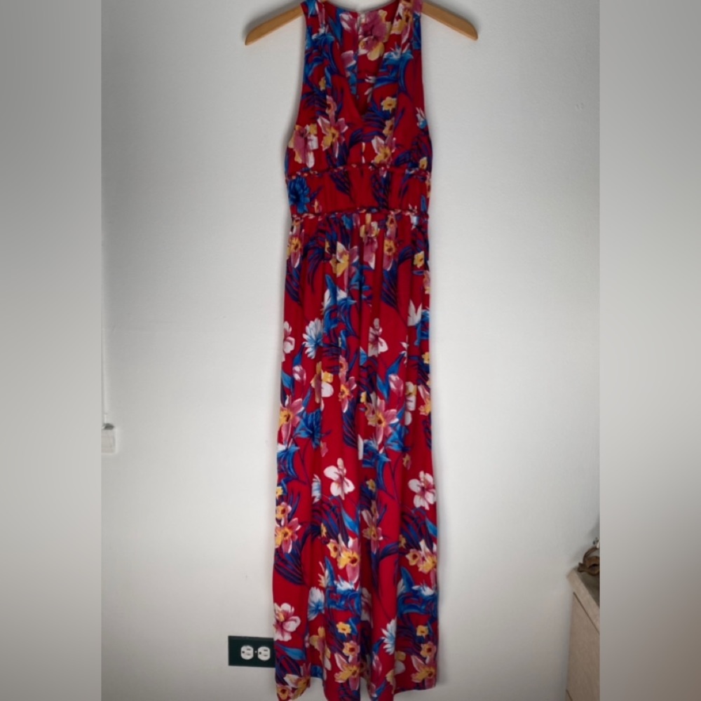 Japna Red Floral., Maxi Dress